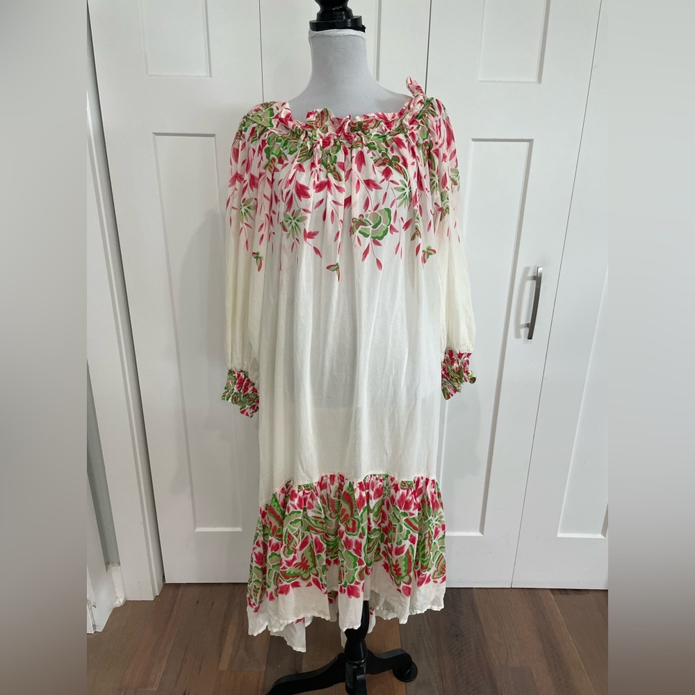 Vintage 1978 Yves Saint Laurent Rive Gauche Off Shoulder Smock Dress Size 36READ